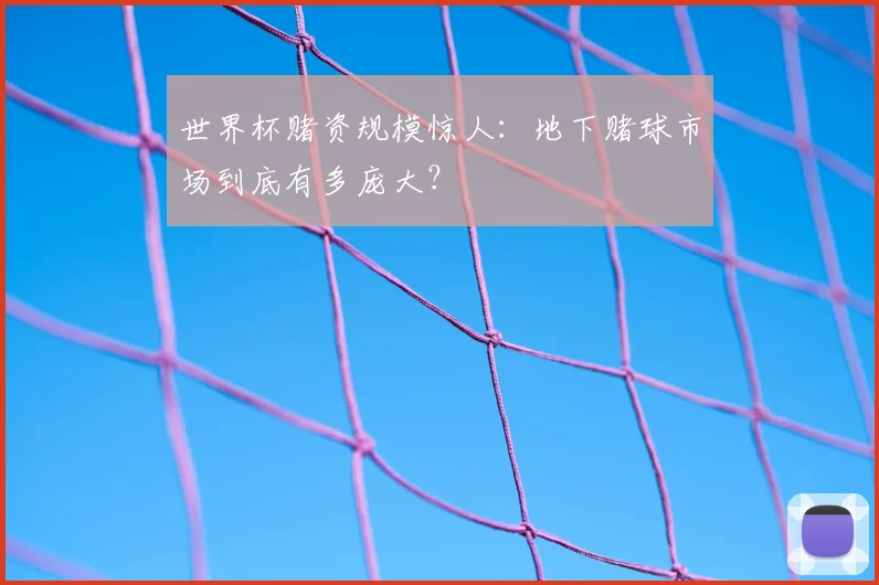 世界杯赌资规模惊人：地下赌球市场到底有多庞大？